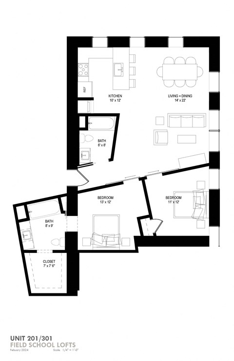 a floor plan of a unit with multiple floors